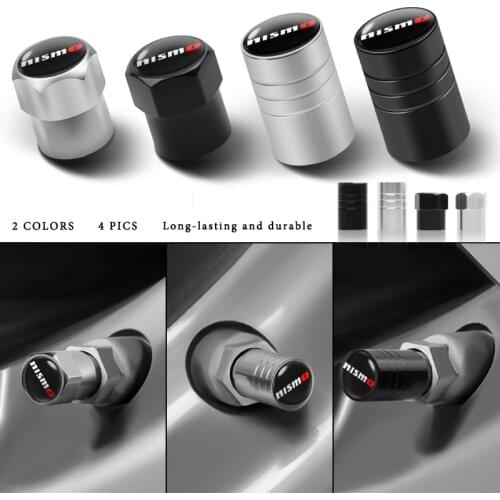 For Nissan Kicks Pathfinder J10 J11 Qashqai Juke Patrol Pulsar Sylphy X-Trail T31 4PCS Car NISMO Logo Wheel Tire Valve Stem Caps