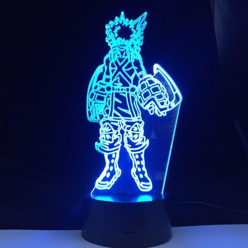 Katsuki Bakugo Figure Kids Room Nightlight 3D Led Night Light Touch Sensor Room Lighting Anime My Hero Academia Gift Desk Lamp