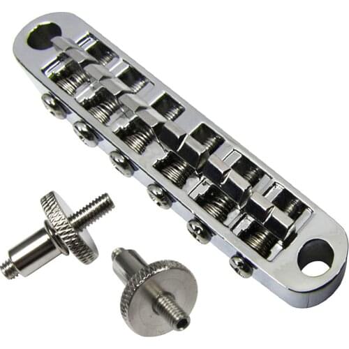 FLEOR Vintage Jazz Guitar Bridge Height Adjustable Tune-o-matic Bridge with Mounting Studs