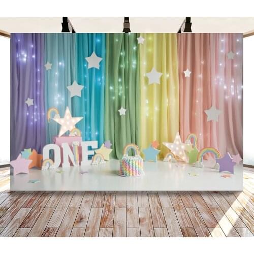 Yeele Birthday Party Photocall Colorful Curtain Star Photography Backdrop Personalized Photographic Backgrounds For Photo Studio