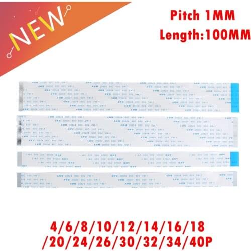 10PCS FPC Ribbon Flexible Flat CABLE PITCH 1MM 100MM 4P 6P 8P 10P 12P 16P 20P 30P 40P FFC WIRE 6/10/12/16/20/30/40 pin