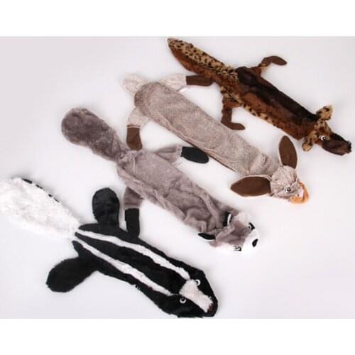 Dog Toys Cute Plush Toys Squeak Wolf Rabbit Stuffed Animal Funny Pet Dog Chew Toy Whistle Squeaky Wrapped Squirrel Dog Toys