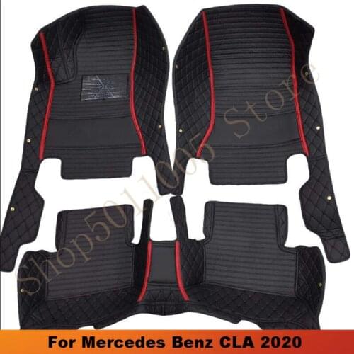 Custom Car Floor Foot Mats For Mercedes Benz CLA 2020 C118 CLA 180 CLA 200 CLA 250 AMG All Weather Waterproof Carpet Car Mats
