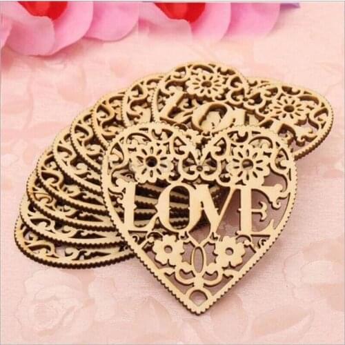 Small wooden heart tags love tags wedding tags