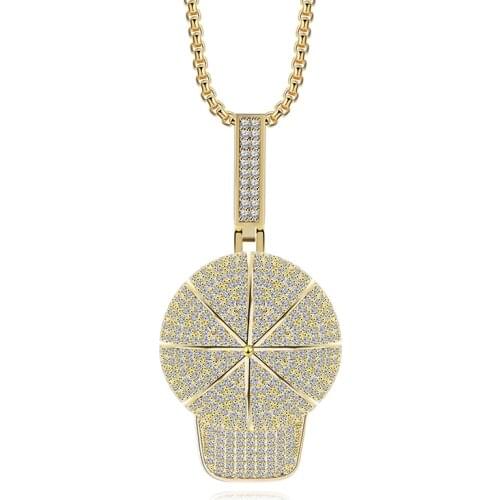 Meirenpeizi New Hot Sale Gold Color Pendant Necklace Cap Round Copper Zircon Men And Women Neutral Jewelry Wedding Party Gift