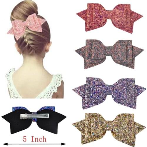 5 Inch/3 Inch Lovely Children Girls Blingbling Bow Cute Hair Accessories Hair Clips Kids Festival Bow-knot Hairpins Headwear