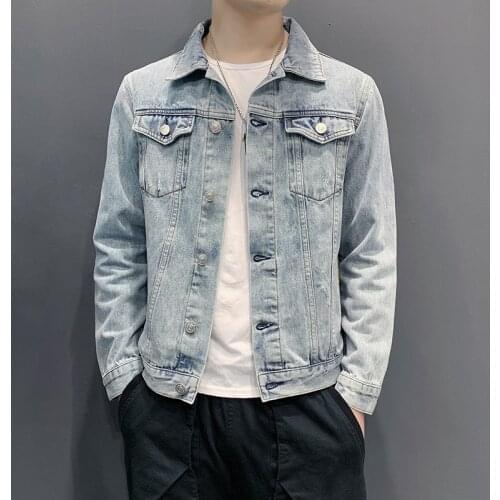 Mens Denim Jacket 2020 Spring New Denim Jacket Mens Korean Slim Jacket Jacket More Sizes M-5XL
