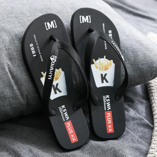 Home travel flip-flops fashion wear Korean fashion personality anti-slip outdoor men beach sandals and slippers shower slippers