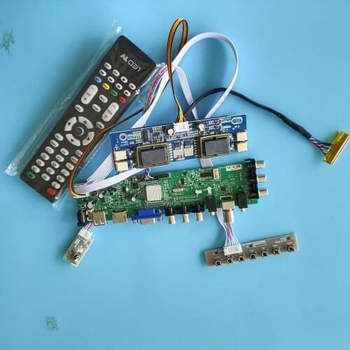 Kit for LM190E08-TLM1 USB remote DVB-T DVB-T2 HDMI VGA Controller Digital LCD Panel 30pin 1280X1024 board AV TV 4 CCFL 19"