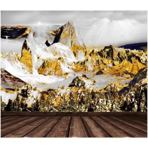 3d wall murals wallpaper for living room Chinese Golden Snow Mountain background home decor photo wallpaper for walls 3 d