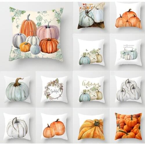 45x45cm Pumpkin Letter Print Pillow Case Happy Halloween Cushion Cover Car Seat Sofa Waist Throw Pillowcases Home Decor