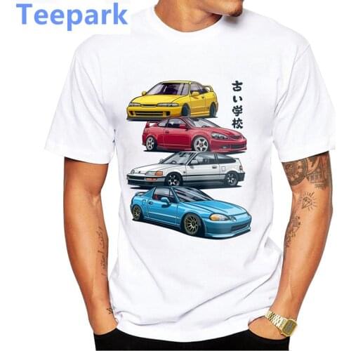 New Summer Fashion Men T-Shirt JDM Mix Civic CRX Integra Car Print T-Shirt Boy Casual Tops Funny Tees Hipster Man Short Sleeve