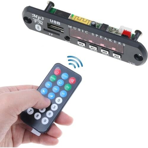 New Bluetooth Wireless 12V MP3 Decoder Board Remote Control Player FM AUX TF card Usb 2.0 SD Module 3.5 mm For Iphone Samsung