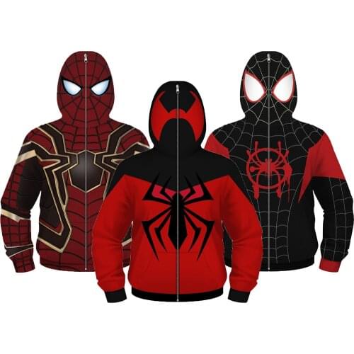 Fashion Childrens Sweatshirt Boys Hero Cosplay Costume Children Spring Autumn Warm Hoodies for Girls Zipper Coats for Adult Boy