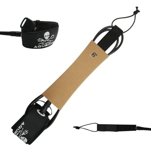 Premium Surfboard Leash, Adjustable Thigh Ankle Cuff sup Ankle Leash, 6/7/8ft Coiled Leash for Paddle Board Surfboard SUP Leash