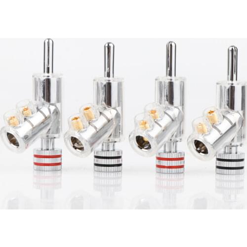 High Performance plug, GF-H02B OFC Rhodium Plated Banana Lock Plug ,HiFi Speaker Banana Connector