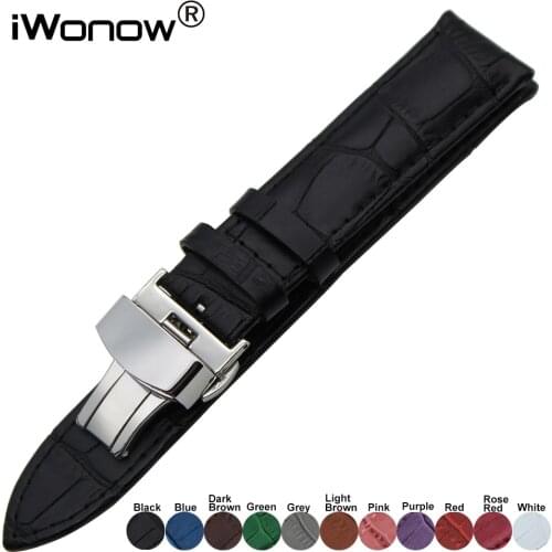 Genuine Leather Watchband for Omega Maurice Lacorix Lumionx Blancpain Watch Band Steel Buckle Wrist Strap 18 19 20 21 22 23 24mm