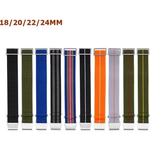 Elastic Nylon Band for Samsung Galaxy 3 41 45mm Strap for Amazfit Nato Watch Troops Parachute Bag Watchband 18mm 20mm 22mm 24mm