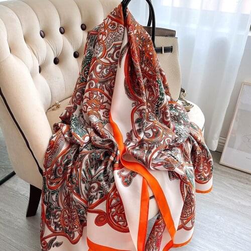 KOI LEAPING new Retro woman fashion flower printing long scarf Party shawl headscarf hot popular beach Sun protectiongift