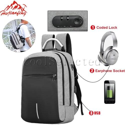 2019 New Anti-thief Fashion Leisure Business Men Backpack Multifunctional Laptop Bag Man USB Charging Travel Bag Male Mochila