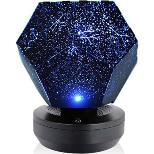USB Kids Night Light, 360 Degree Rotating Starry Night Light Projector for Kids Bedroom Decoration, White, Yellow, Blue Light