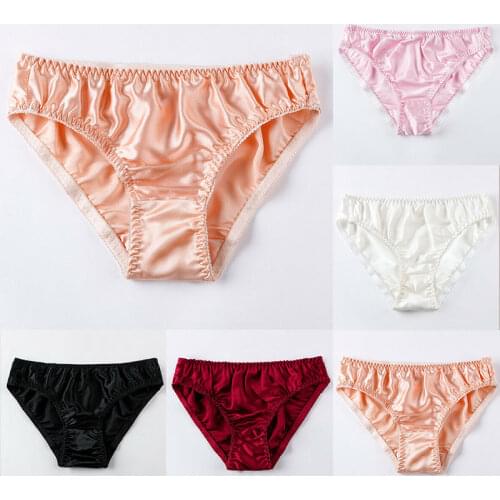 2020 New Arrival Women Sexy 100% Pure Silk Panties G-string Thongs Low Rise Lingerie Briefs Lady Underwear Soft Breathable