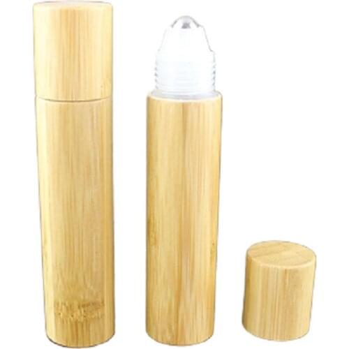 Gorgeous 20ml Essential Oil Bottles Parfume Bottle Refillable Bamboo Empty Cosmetic Containers Roller Ball Bottle Roll On 25pcs
