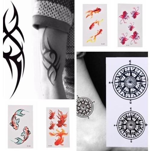 Waterproof Temporary Tattoo Cute Fish Animal Tatto Stickers Flash Tatoo Fake Tattoos For Girl Women Man Boys Lady