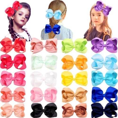 20 Colors Big 6 Inch Hair Bows Alligator Hair Clips for Girls Toddlers Teens Any Occassion