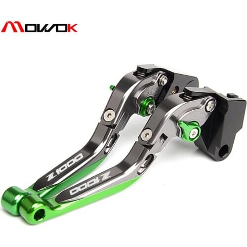Green&Titanium Motorcycle CNC Adjustable For KAWASAKI Z1000 Z1000SX 2017 z 1000 Brake Clutch Levers