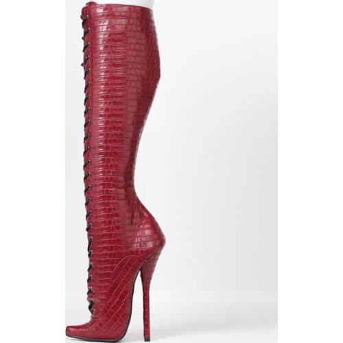 Womens Boots Sexy Pointed Toe Party Boots Stiletto Heel SM Knee-High Boots US Size 6-14 No.230N-8