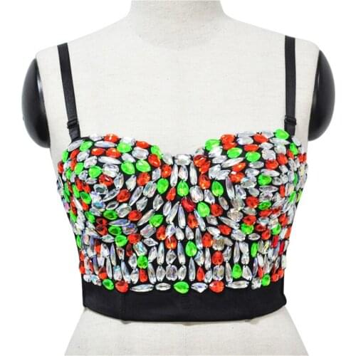 CORZZET Multi Color Rave Punk Bustiers Brassieres Tops For Womens Gothic Cosplay Bras