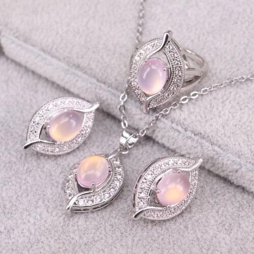 Natural Earrings Set For Women Ring Necklace Women Pendant Bracelets Sets Bridal Jewelry Sets For Women
