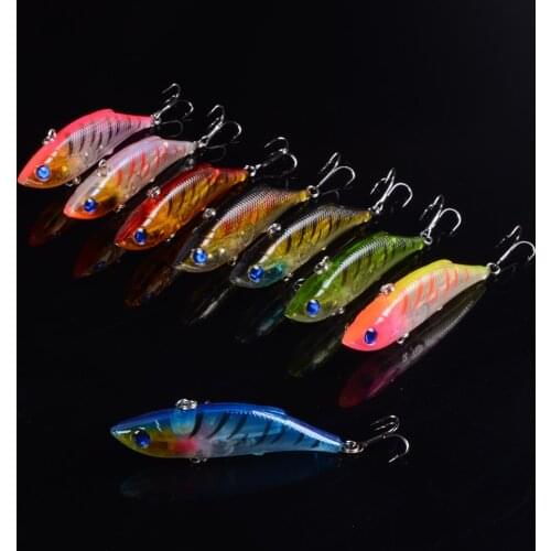 1pcs 7.5cm 10g Isca Artificial Bait Hard VIB Lures Fishing Pencil Bait Treble Hooks Sinking Crankbait Fishing Tackle 3D Eyes