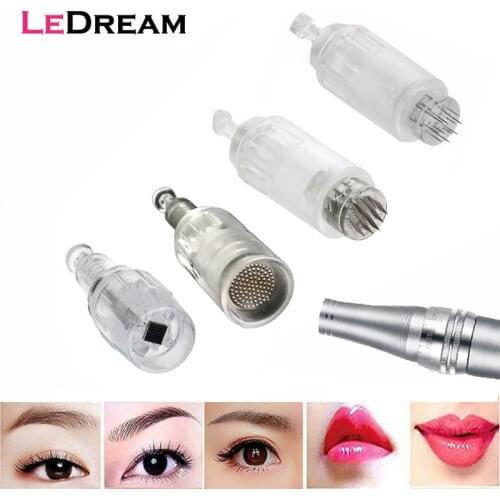 100pcs 10mm Screw 9 12 36 Pin Derma 3D Micro Nano Round Needles Cartridge Coupling For Microneedle Derma Pen Tip Nutrition Input