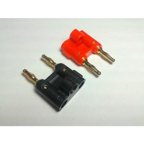 100 pcs 4mm Banana Plug for BINDING POST jack Speaker Gilded Double New