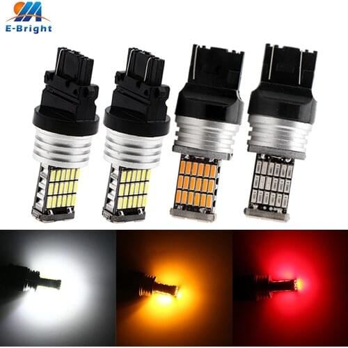 100X Canbus No Error T20 7440 7443 4014 45 SMD 3156 3157 Amber Red White Cars LED Bulbs Turn Signal Parking Reverse Backup Light
