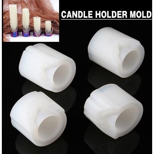 4Pcs Candle Holder Silicone Mould Soap Candle Crystal Epoxy Resin Mold Tea Light Holder Tool Plaster Mold DIY Craft Homedecor