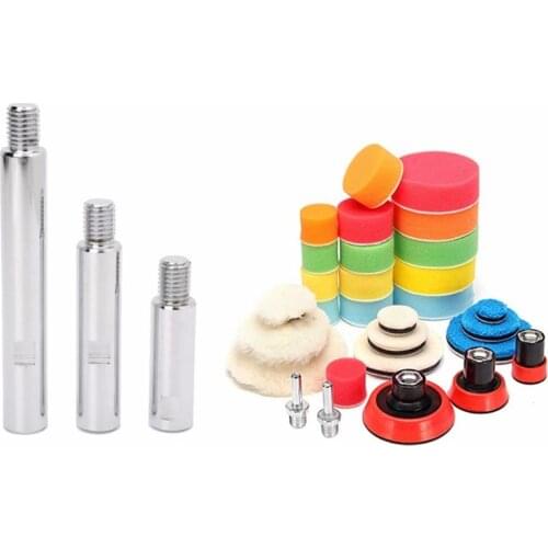 Promotion! 2 Set Car Accessories: 1 Set Car Wash Polisher Alu M14 Rotary Polisher Extension Shaft & 1 Set Polishing Wheel Buffin