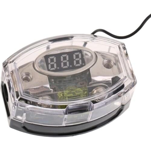 Car Auto Digital Voltage Display Audio Amplifier Fuse Holder 100A Fuse Box Waterproof