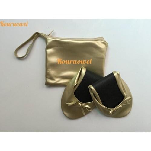 Free Shipping! Best gift pink fold up ballerina ballet flats with customized logo