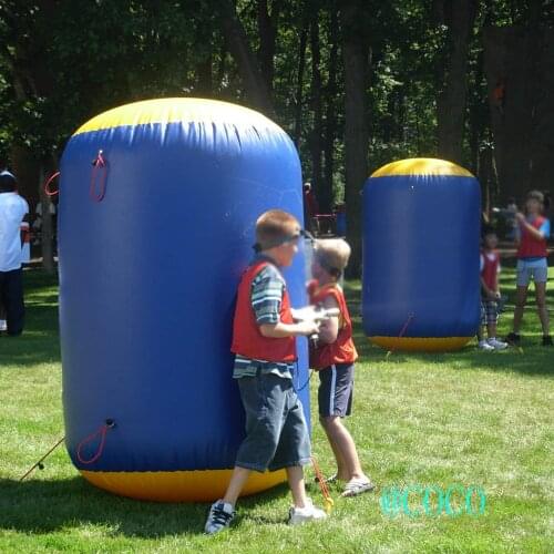 Free air ship to door, 2 pcs inflatable bunkers, water tag air bunkers for kids,outdoor inflatable paintball bunker obstacle