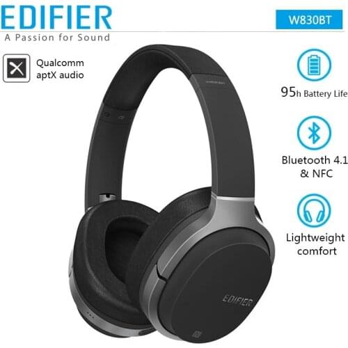 Edifier W830BT Wireless Headphones Stereo Sound Bluetooth Headset BT 4.1 with 3.5mm Cable for iPhone Samsung Xiaomi