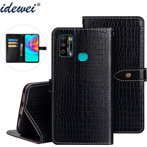 Case For Infinix Hot 9 Play Cover Luxury Leather Flip Case For Infinix X680 Phone Case Crocodile Grain