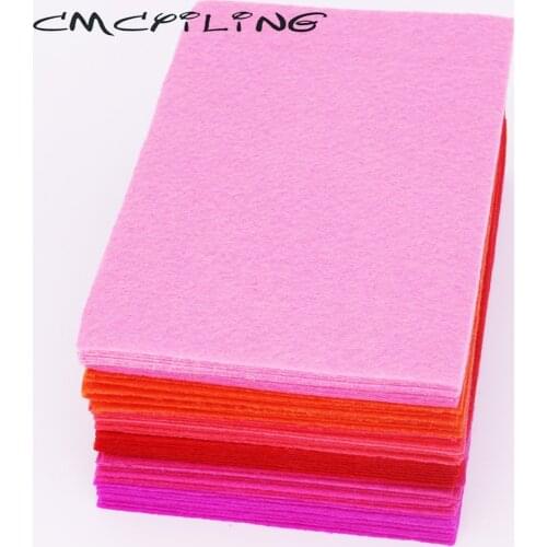CMCYILING 40 Pcs/lot 10*15cm Felt Fabric 1 MM Thickness Polyester Cloth For DIY Sewing Crafts Scrapbook Felt Sheets Red