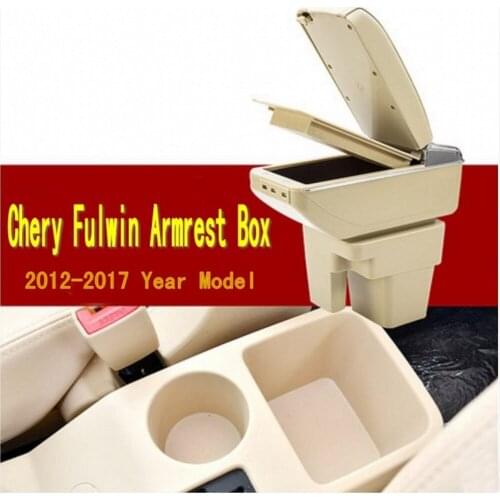 For Chery Fulwin 2 armrest box central Store content box with cup holder ashtray USB Fulwin2 armrests box
