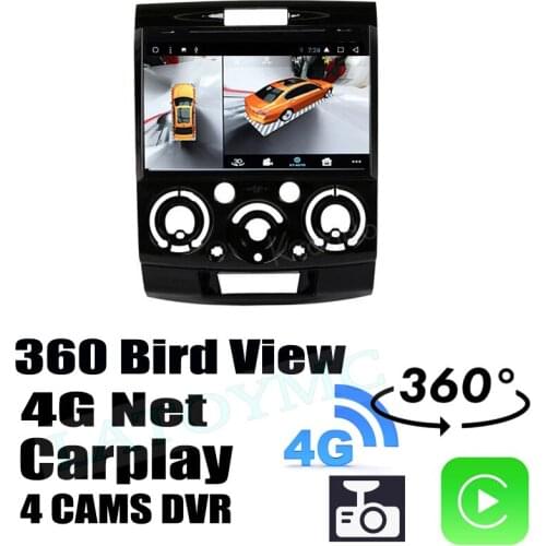 Car Audio Navigation GPS Stereo Carplay DVR 360 Birdview Around 4G Android System For Mazda BT-50 UN J97M 2006~2011