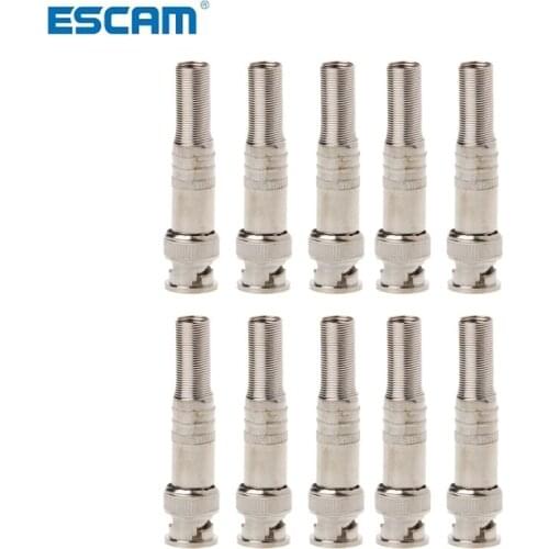 ESCAM 10Pcs BNC Male Plug Connector To Screw For RG-59 Coaxical Cable CCTV Camera
