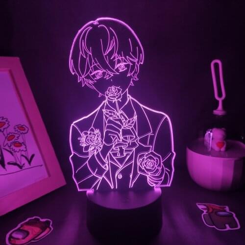 Mystic Messenger Game Figure Zenny 3D Led Lamps RGB Night Light Neon Cool Gift For Friend Bedroom Table Desk Colorful Decoration