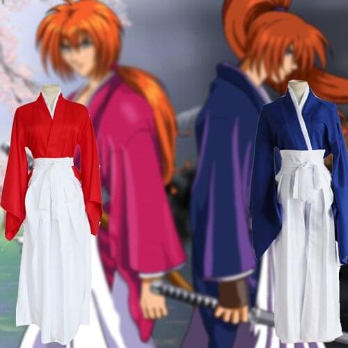 Rurouni Kenshin Himura KENSHIN Cosplay Costume Kimono Halloween Role Playing Clothes Tops & Pants & Belt Uniform